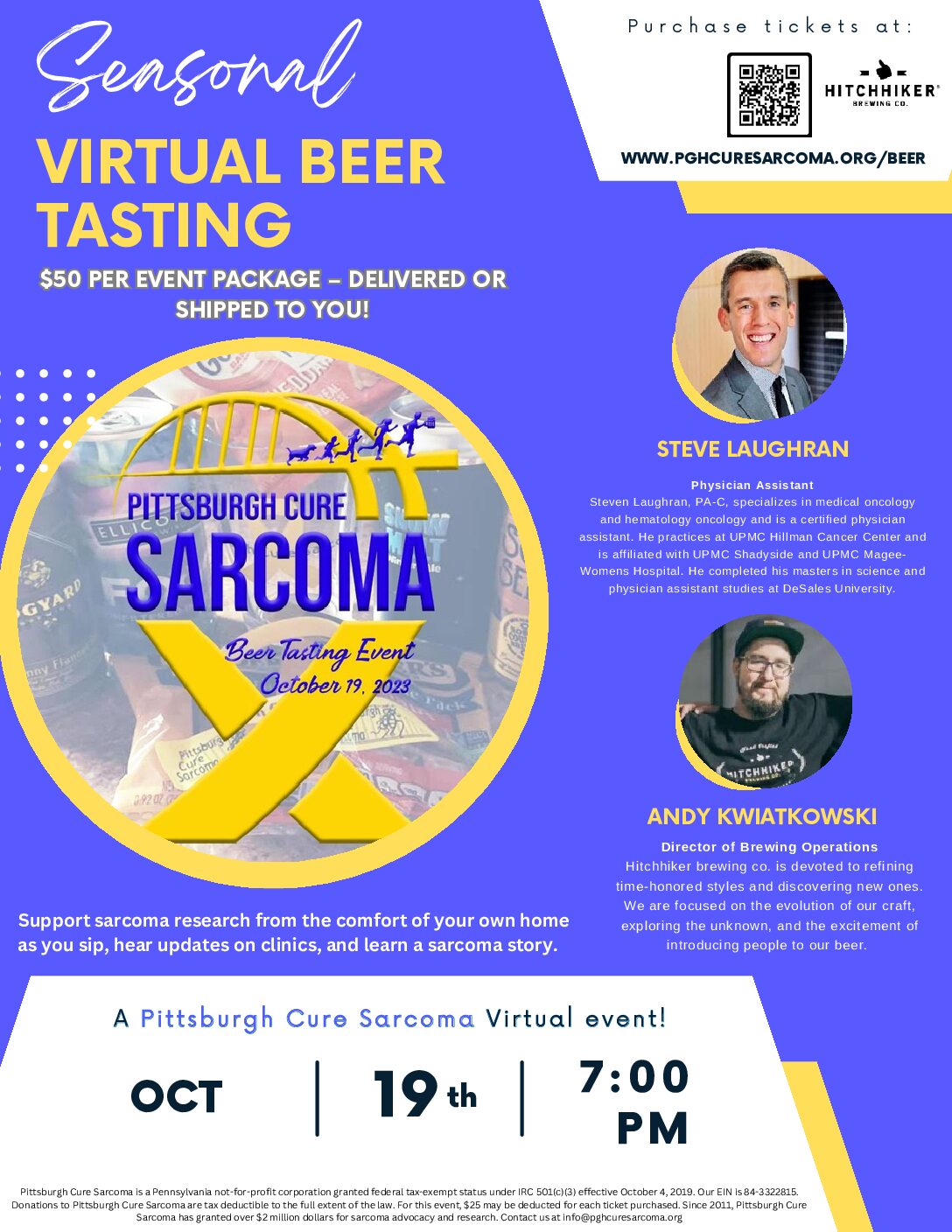 Pittsburgh Cure Sarcoma Virtual Beer Tasting