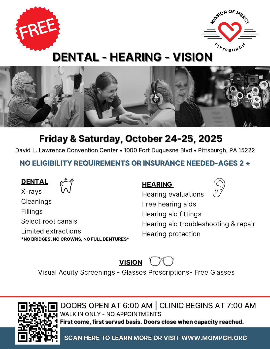 Mission of Mercy Pittsburgh – Free Dental, Vision & Hearing Clinic