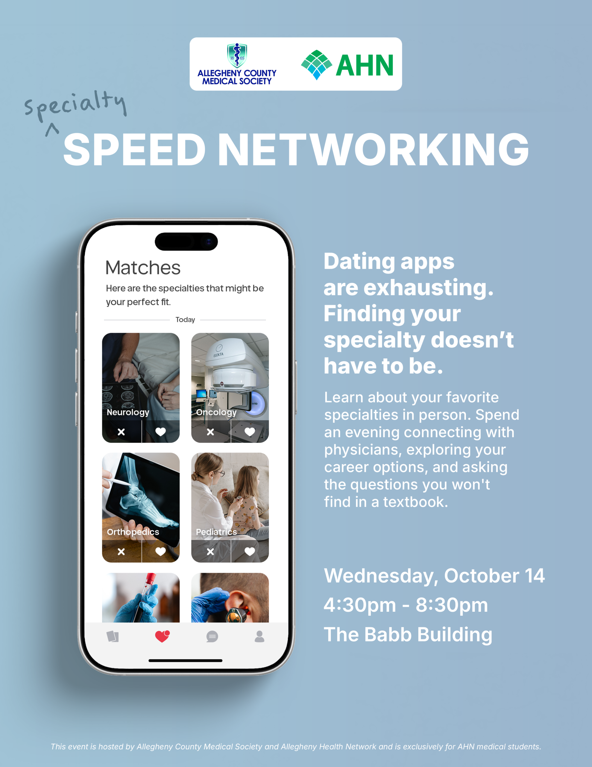 Specialty Speed Networking for AHN Medical Students