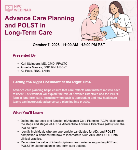 Advance Care Planning and POLST in Long-Term Care